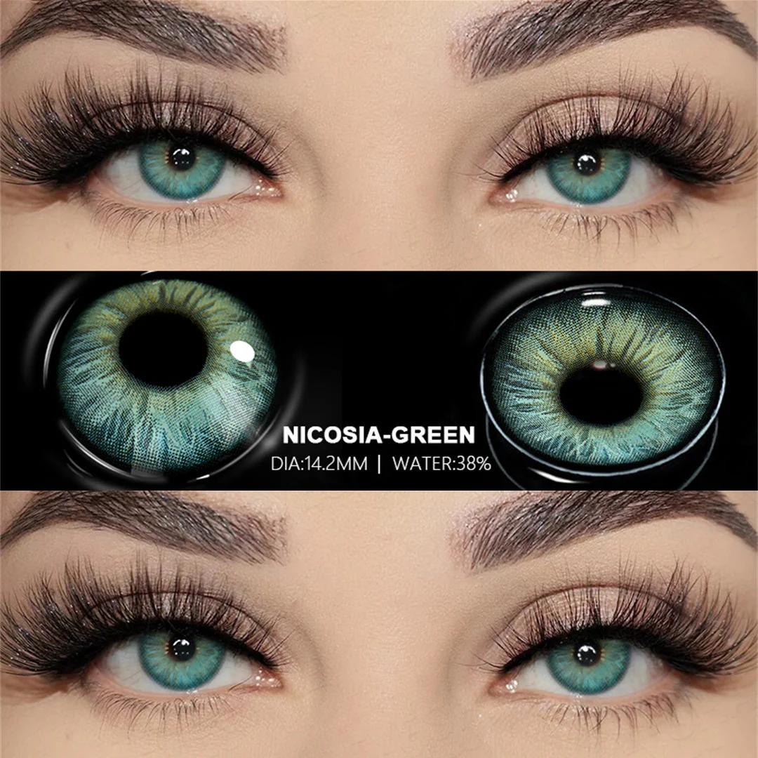 Nicosia Green 14.2mm 1 Pair | 1 Year