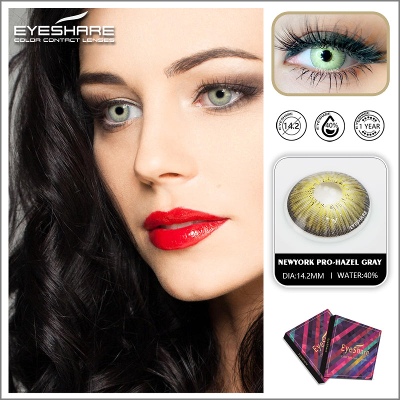 NewYork Hazel Gray 14.2mm 1 Pair | 1 Year