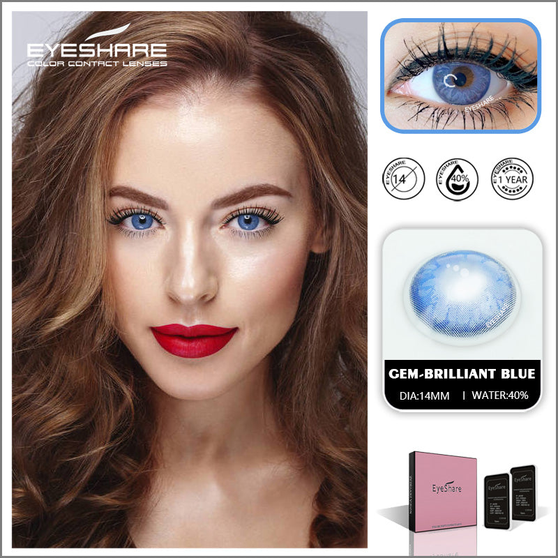 Gem Brilliant-Blue 14.0mm 1 Pair | 1 Year