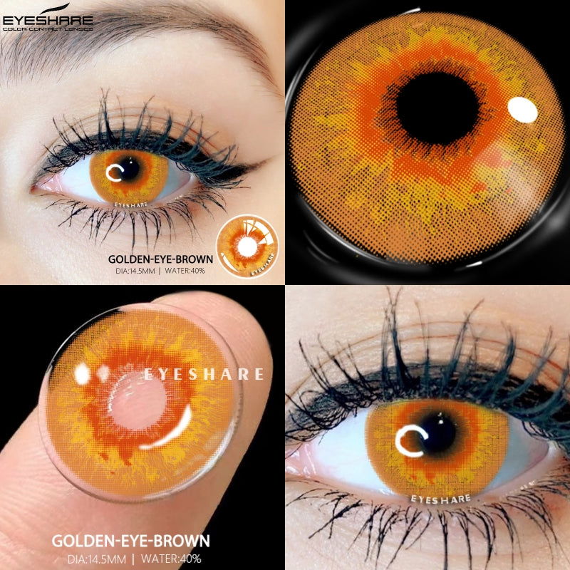 🎁 Cosplay Goldeneye Brown 14.5mm 1 Pair | 1 Year (100% off)