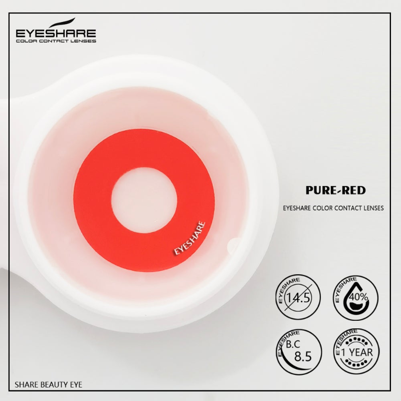 Cosplay Pure Red 14.5mm 1 Pair | 1 Year