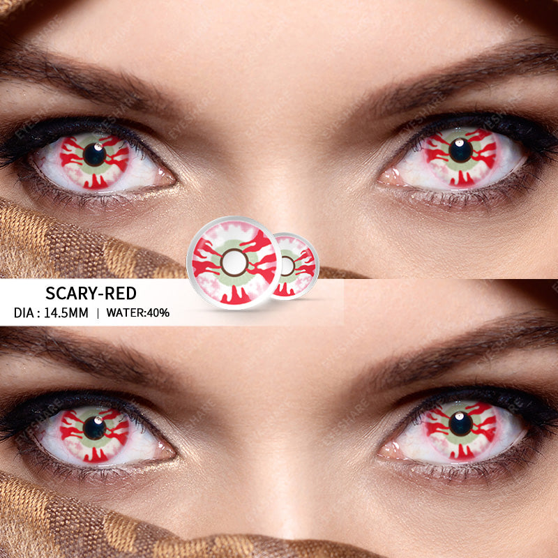 🎁 Cosplay Scary Red 14.5mm 1 Pair | 1 Year (100% off)