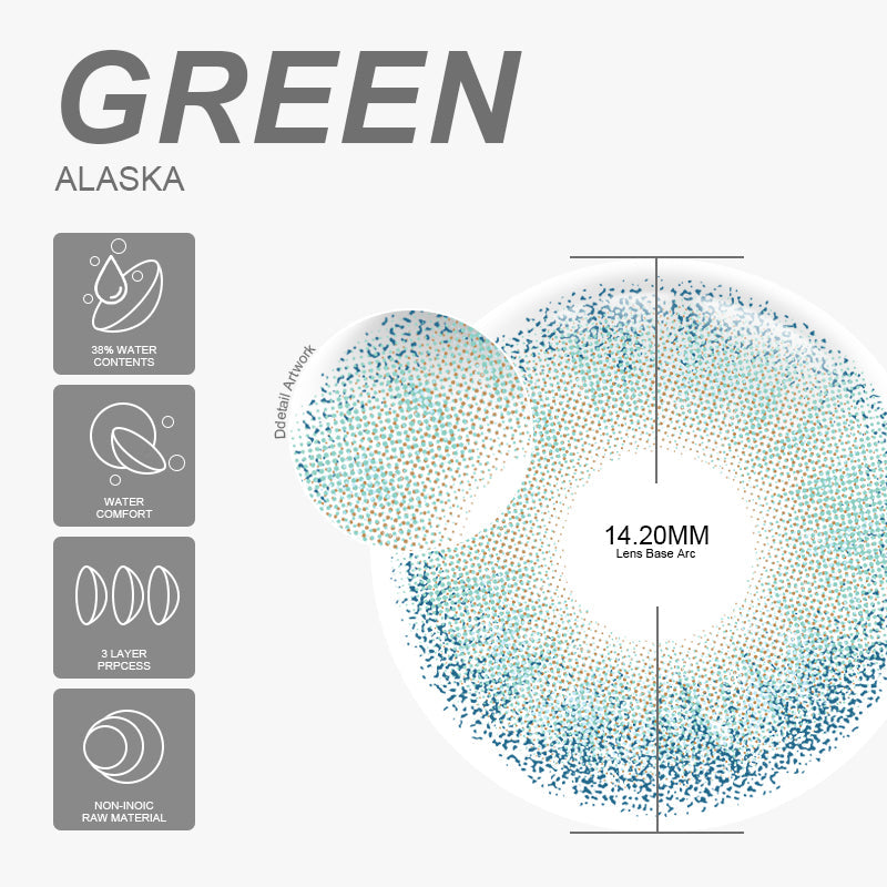 Alaska Green 14.2mm 1 Pair | 6 Months
