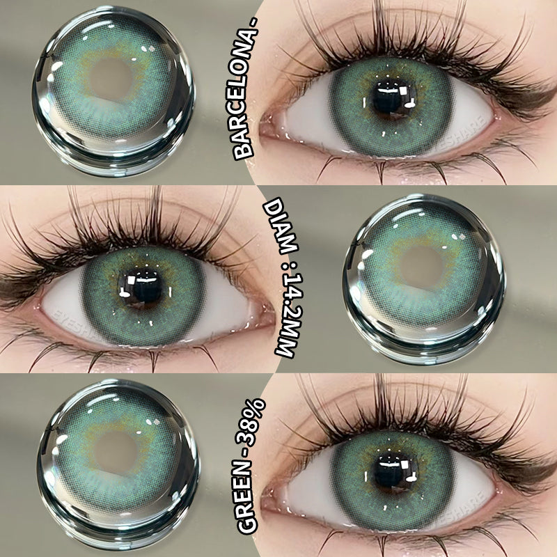 Barcelona Green 14.2mm 1 Pair | 1 Year