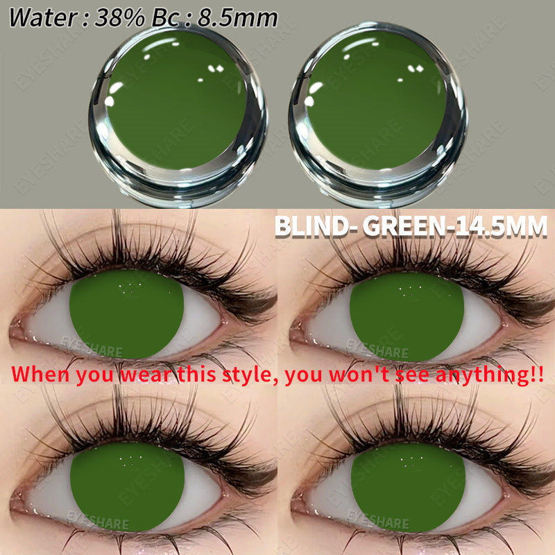 🎁 Cosplay BLIND Green 14.5mm 1 Pair | 1 Year (100% off)