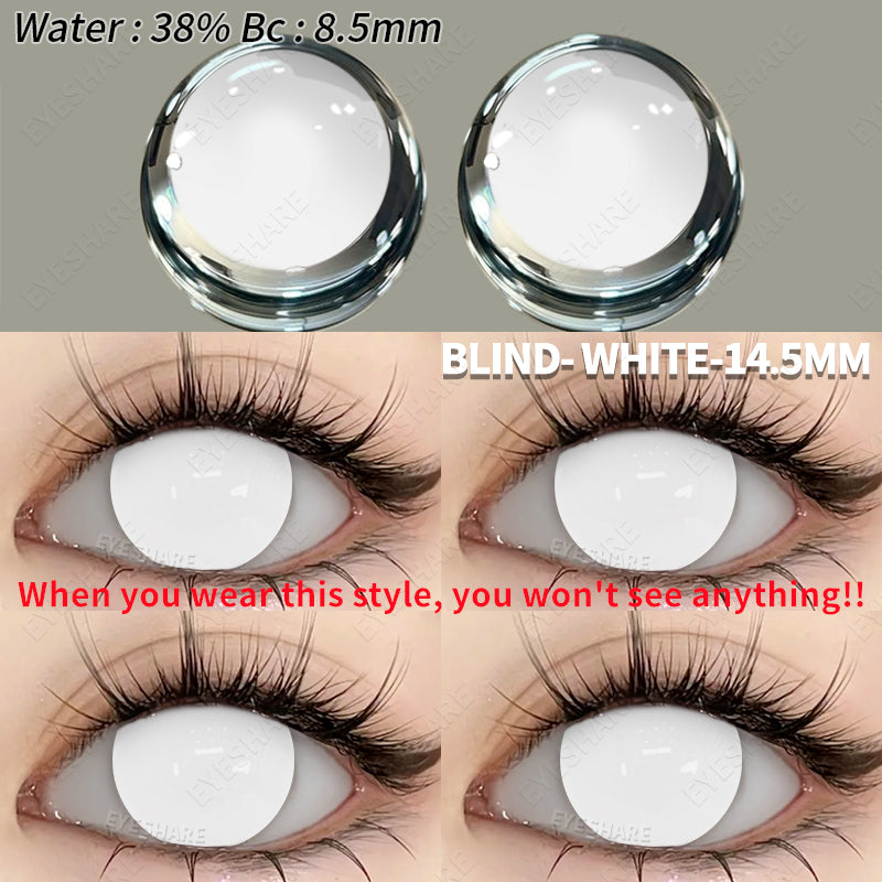 🎁 Cosplay Blind White 14.5mm 1 Pair | 1 Year (100% off)