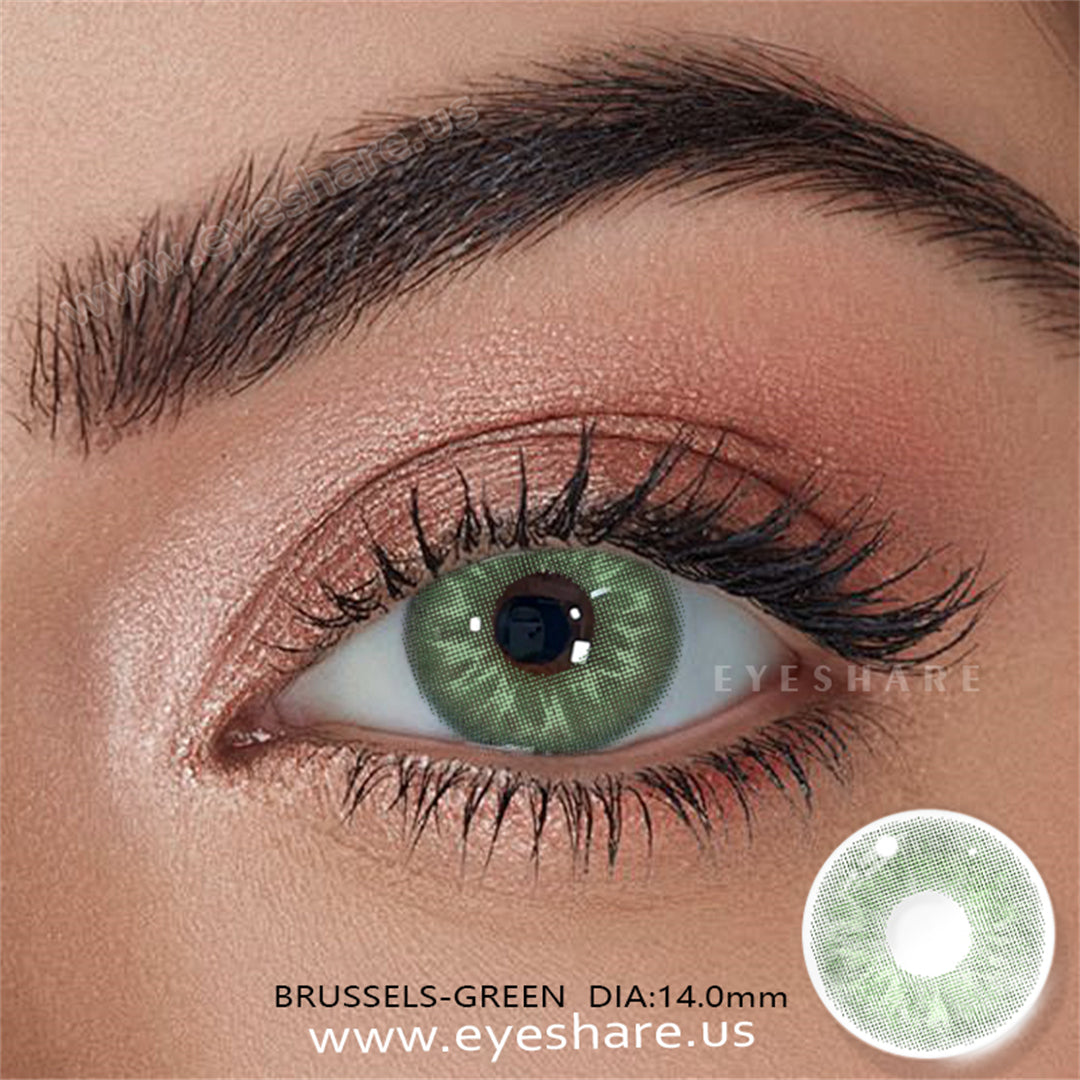 🎁 Brussels Green 14.0mm 1 Pair | 1 Year (100% off)