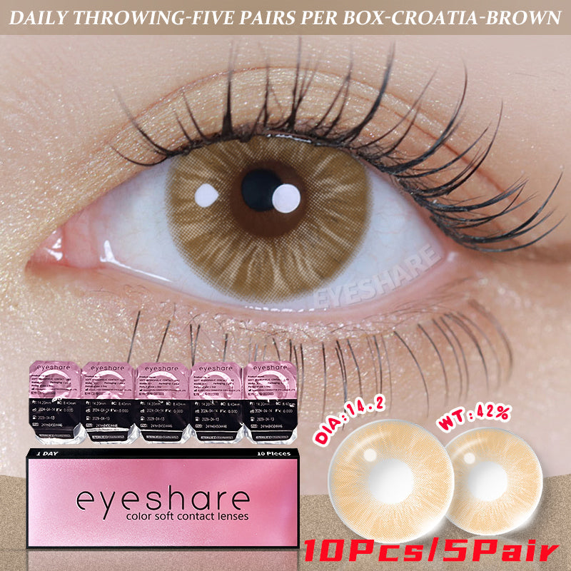Croatia Brown 1 Day Use I 14.2mm,10 Pcs=5Pair