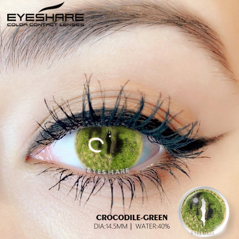 🎁 Cosplay Crocodile Green 14.5mm 1 Pair | 1 Year (100% off)