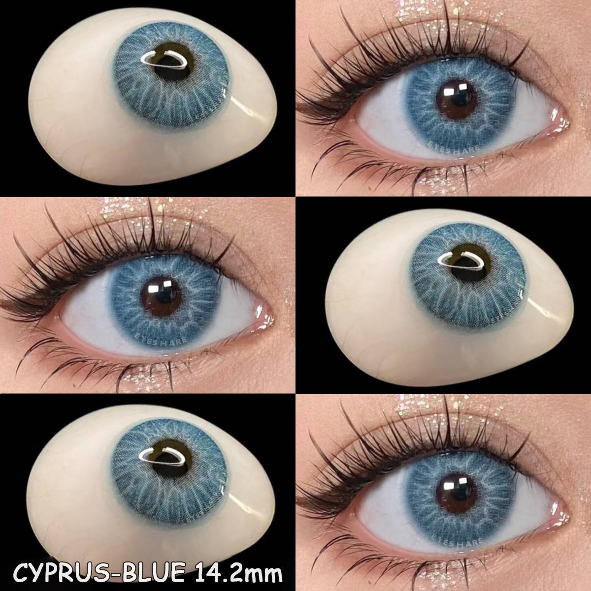 🎁 Cyprus Blue 14.2mm 1 Pair | 1 Year (100% off)