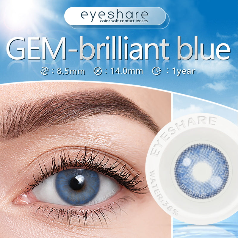 Gem Brilliant-Blue 14.0mm 1 Pair | 1 Year