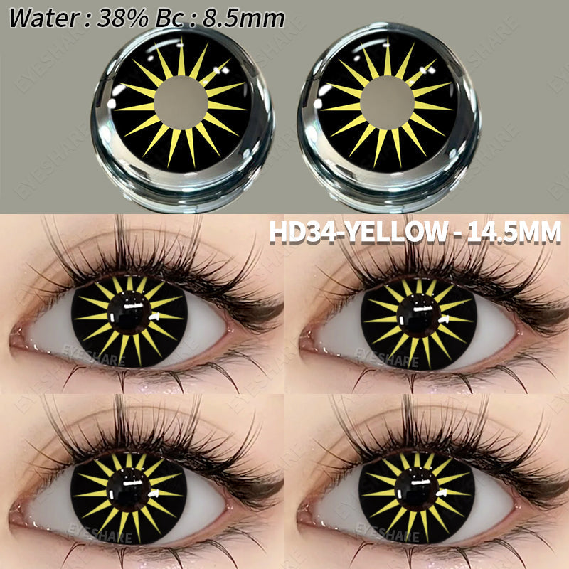 Cosplay HD34-YELLLOW 14.5mm 1 Pair | 1 Year