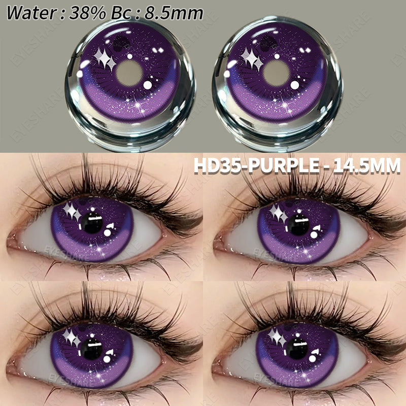 🎁 Cosplay HD35 Purple 14.5mm 1 Pair | 1 Year (100% off)