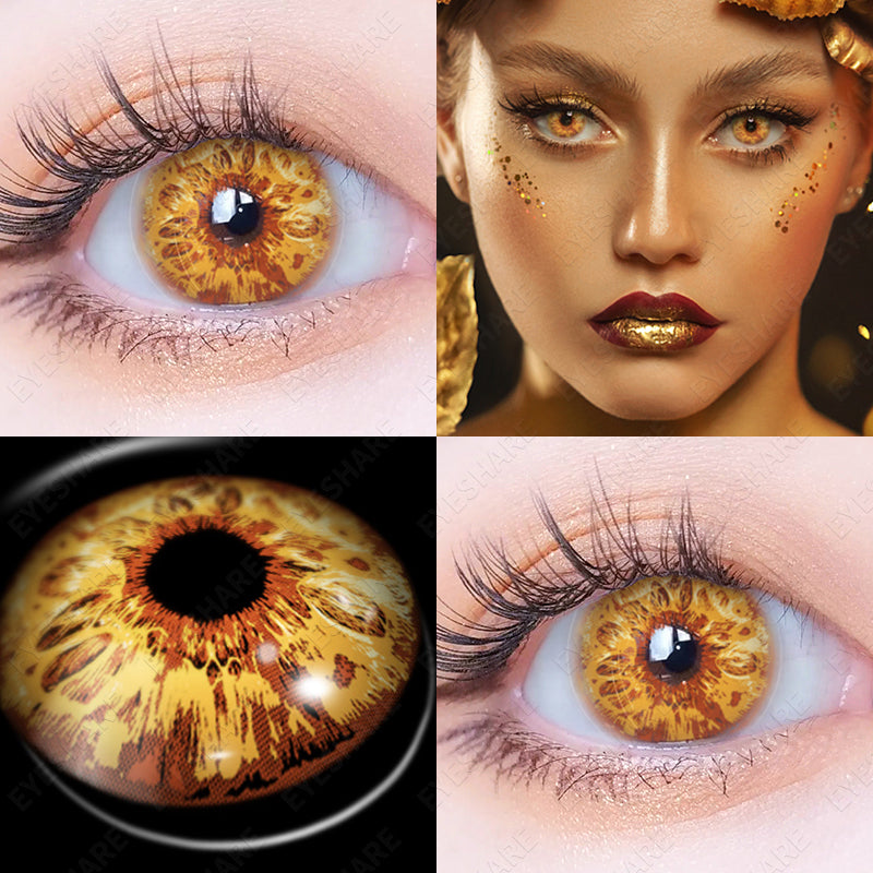 🎁 Cosplay HD38 Yellow 14.5mm 1 Pair | 1 Year (100% off)