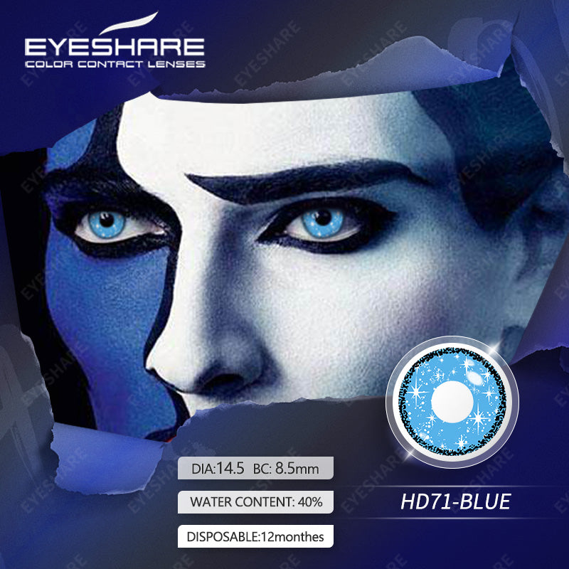 Cosplay HD71 Blue 14.5mm 1 Pair | 1 Year