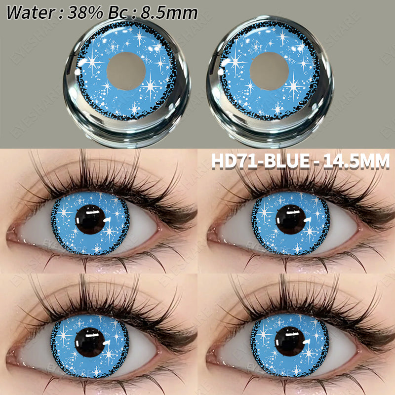 🎁 Cosplay HD71 Blue 14.5mm 1 Pair | 1 Year (100% off)