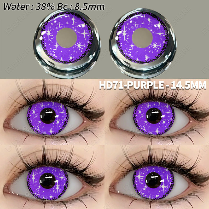 🎁 Cosplay HD71 Purple 14.5mm 1 Pair | 1 Year (100% off)
