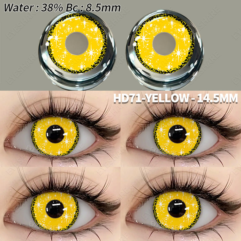 🎁 Cosplay HD71 Yellow 14.5mm 1 Pair | 1 Year (100% off)