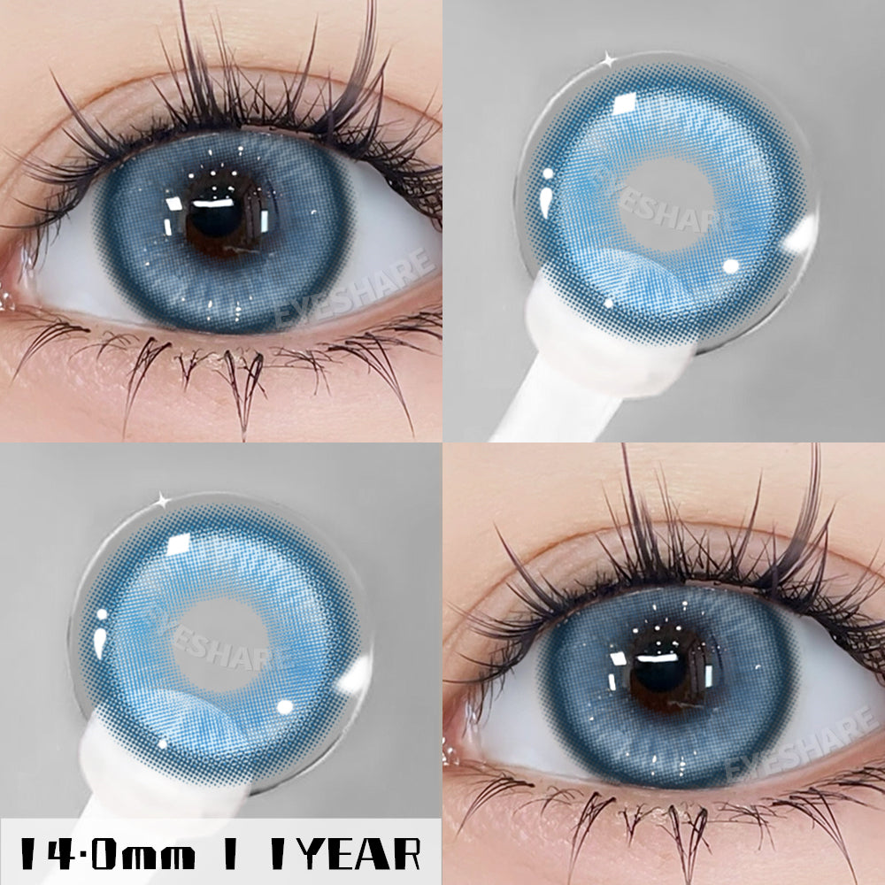 🎁 Cosplay Madrid Blue 14.0mm 1 Pair | 1 Year (100% off)