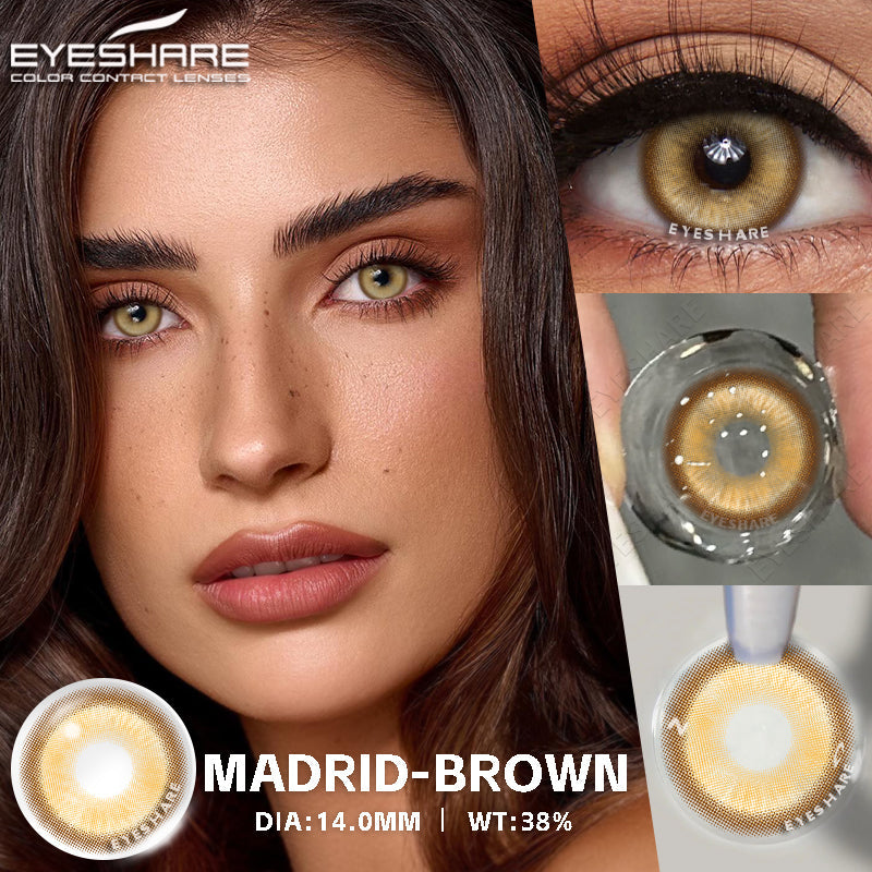 Cosplay Madrid Brown 14.0mm 1 Pair | 1 Year
