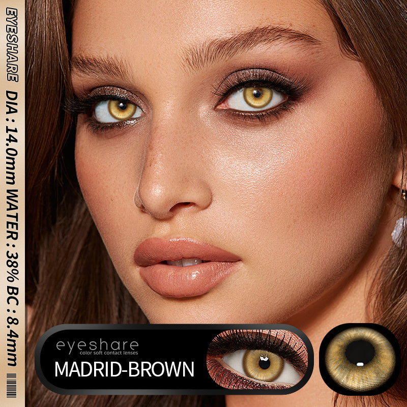 Cosplay Madrid Brown 14.0mm 1 Pair | 1 Year
