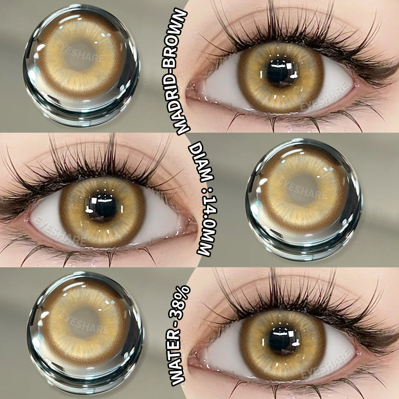 Cosplay Madrid Brown 14.0mm 1 Pair | 1 Year