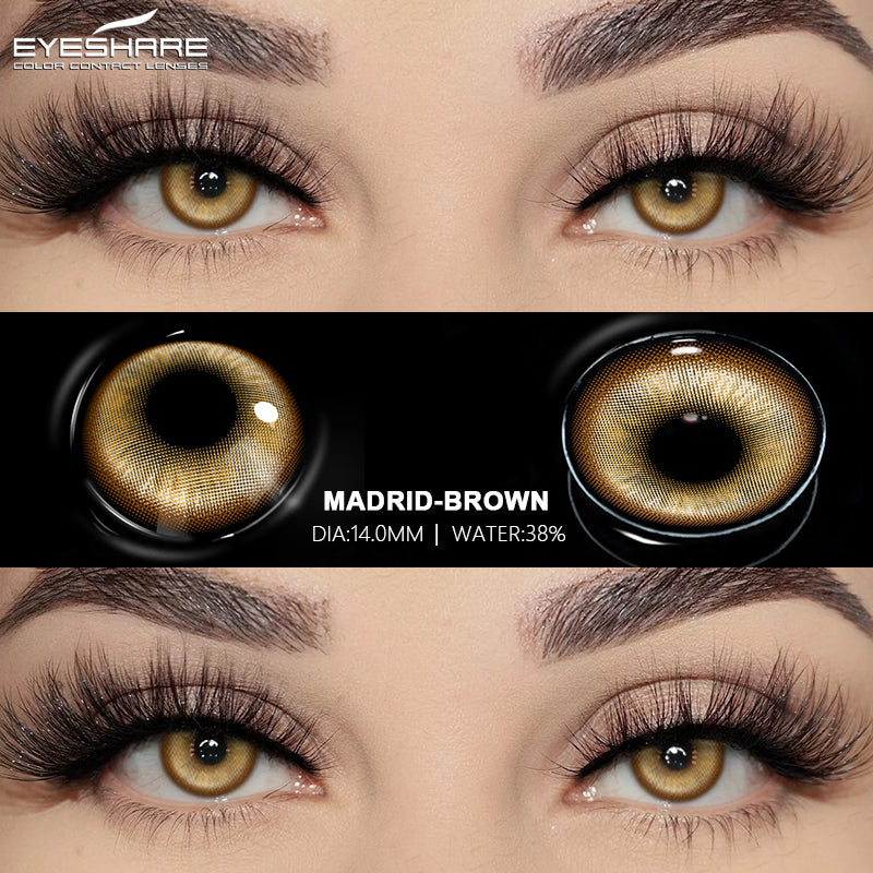 Cosplay Madrid Brown 14.0mm 1 Pair | 1 Year