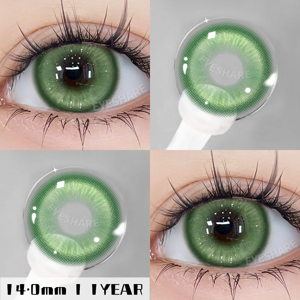 🎁 Cosplay Madrid Green 14.0mm 1 Pair | 1 Year (100% off)