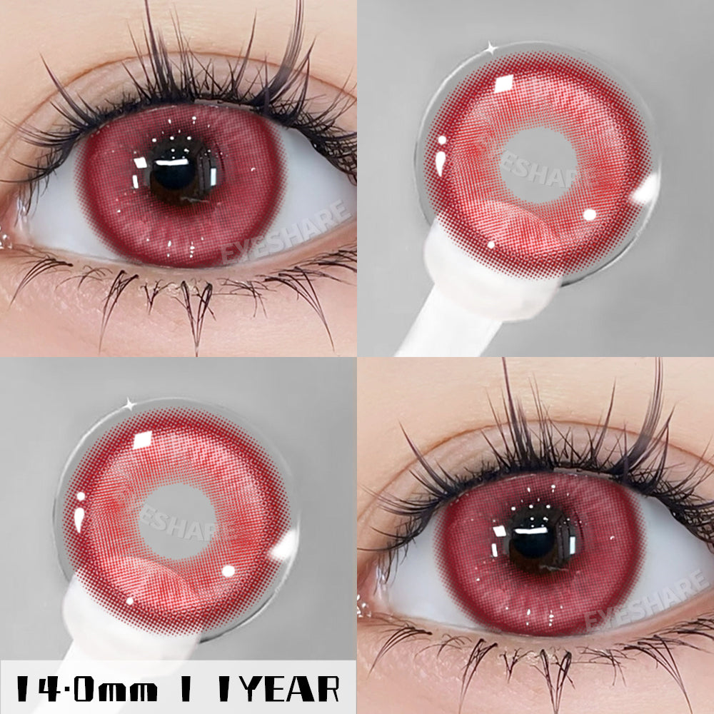 🎁 Cosplay Madrid Red 14.0mm 1 Pair | 1 Year (100% off)