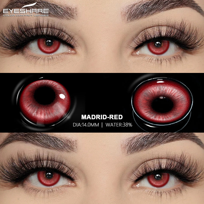 Cosplay Madrid Red 14.0mm 1 Pair | 1 Year