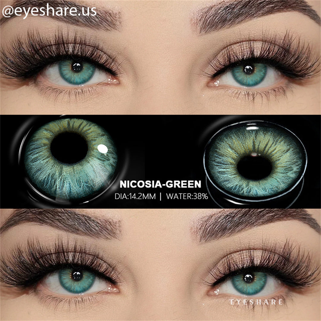 🎁 Nicosia Green 14.2mm 1 Pair | 1 Year (100% off)