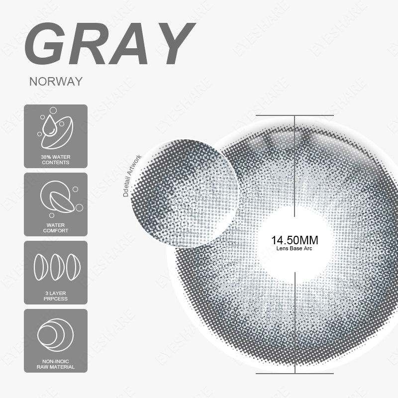 Norway Gray 14.5mm 1 Pair | 1 Year