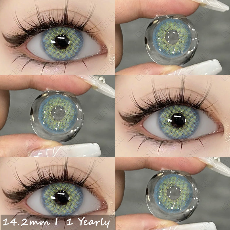 🎁 Ocean Blue 14.2mm 1 Pair | 1 Year (100% off)