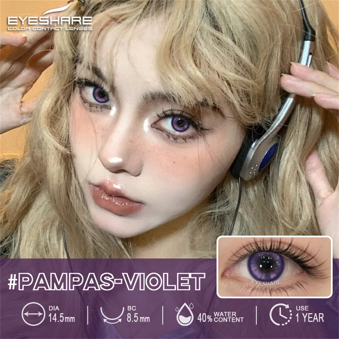 Cosplay Pampas Violet 14.5mm 1 Pair | 1 Year