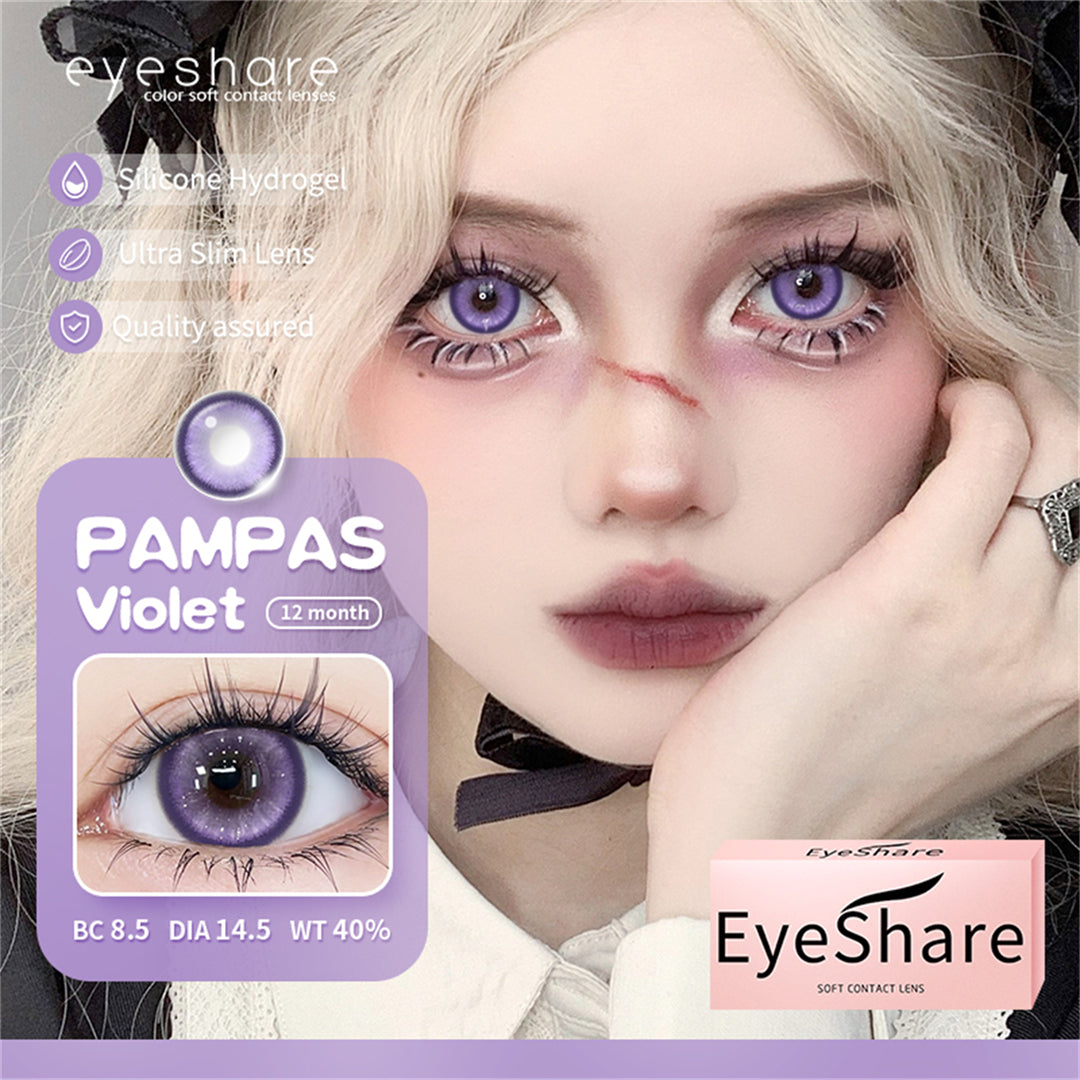 Cosplay Pampas Violet 14.5mm 1 Pair | 1 Year