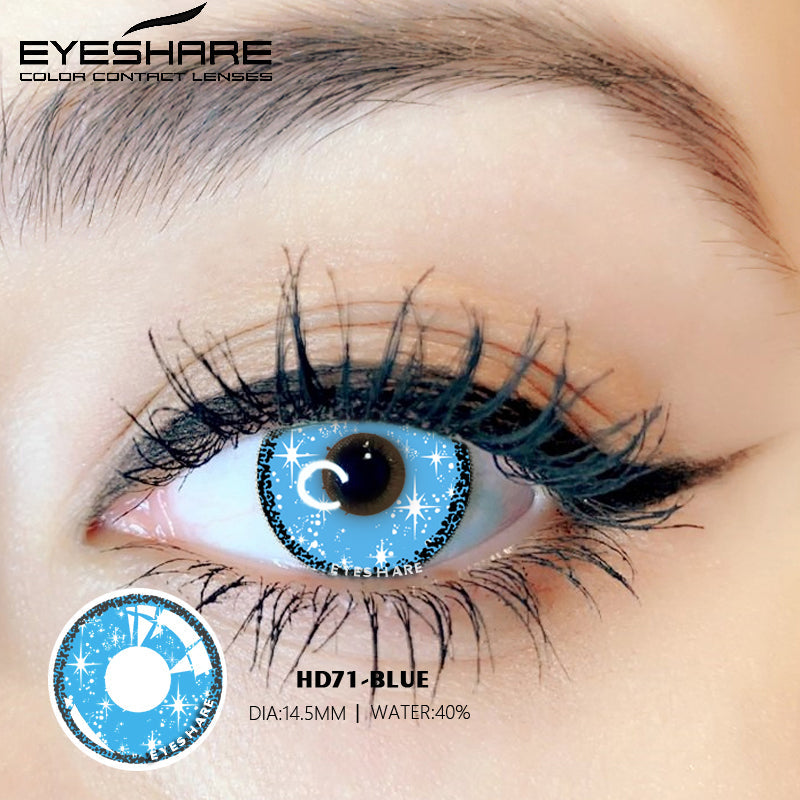 Cosplay HD71 Blue 14.5mm 1 Pair | 1 Year