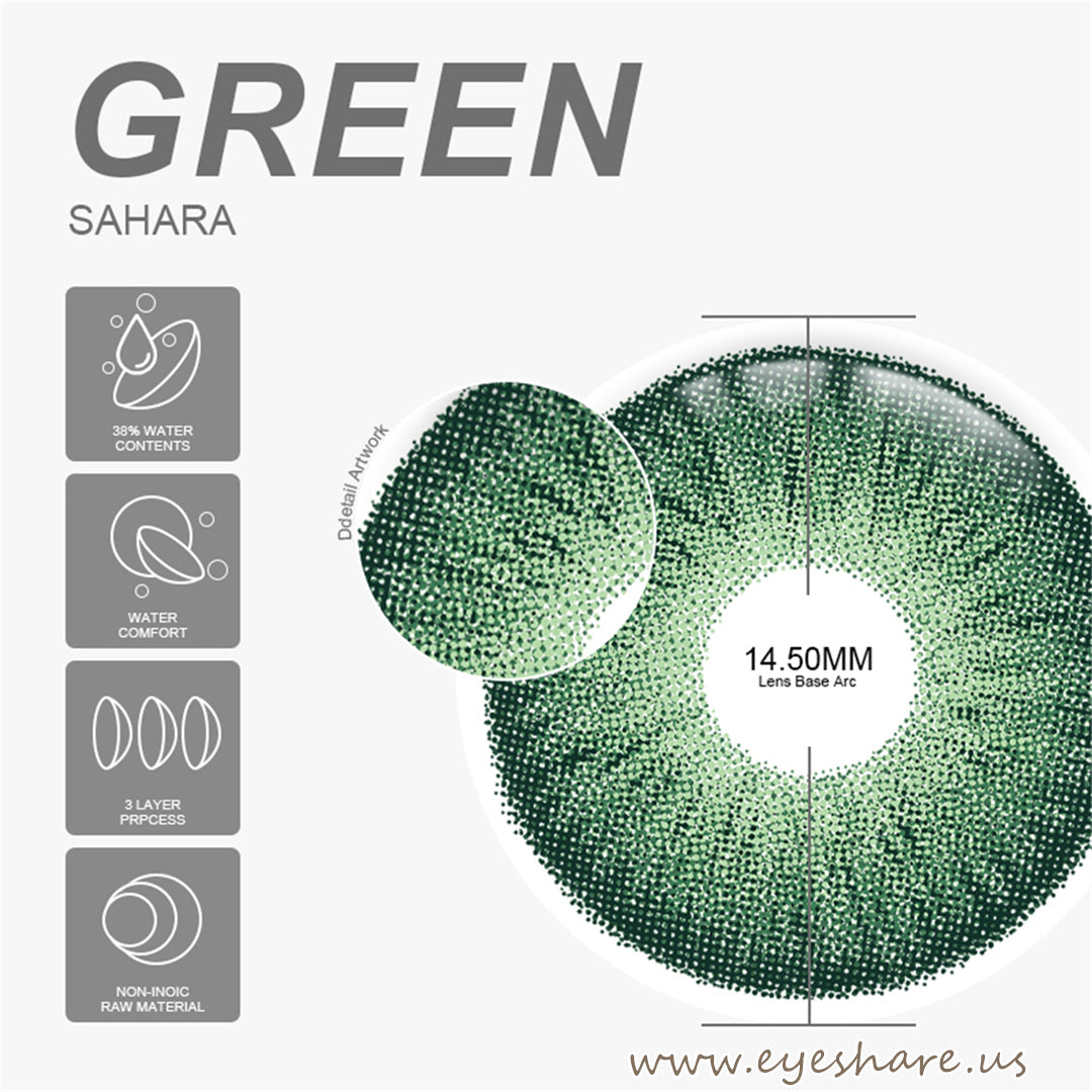 Sahara Green 14.5mm 1 Pair | 1 Year
