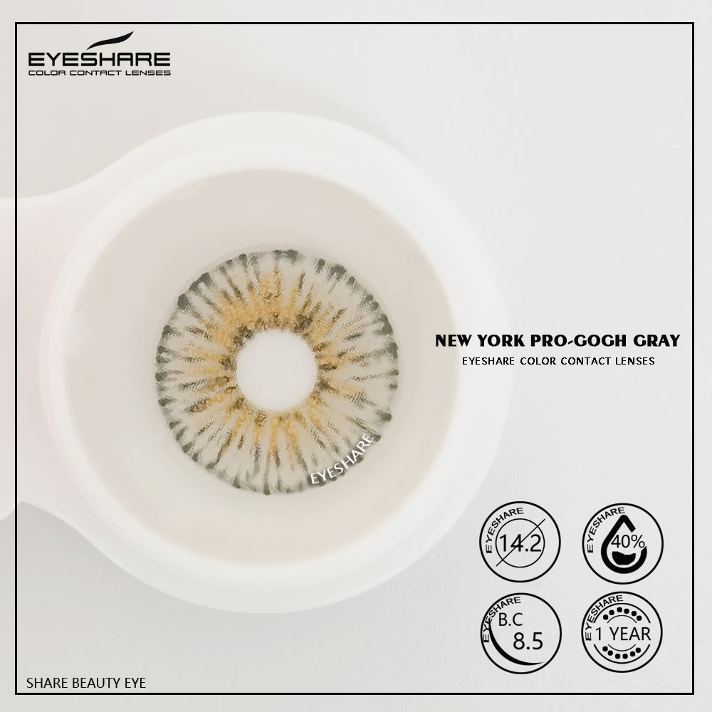 NewYork Gogh Gray 14.2mm 1 Pair | 1 Year